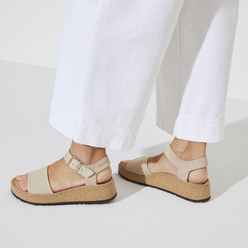 Birkenstock Glenda Suede Leather Textile Sandcastle